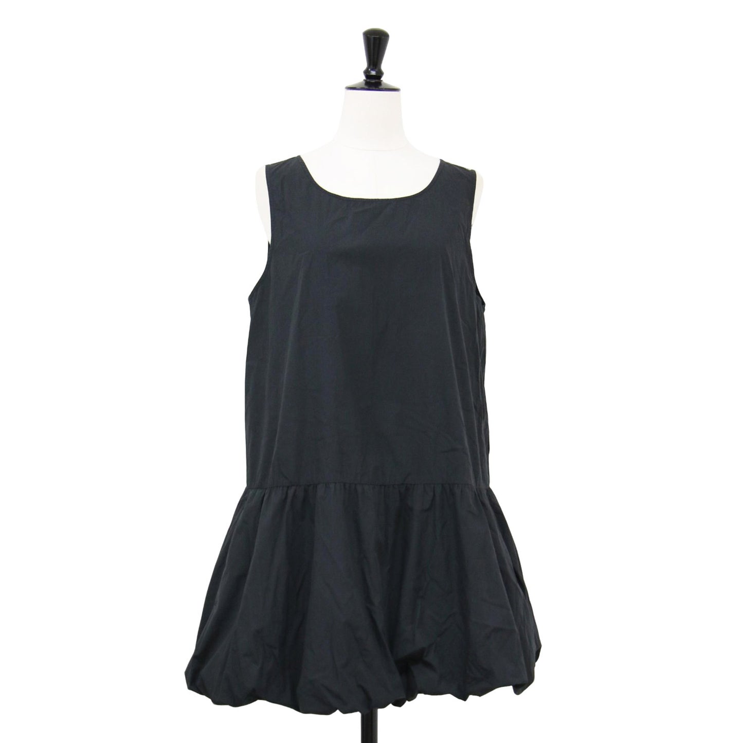 24春夏 ナイロン ボリューム ミニ ドレス / NYLON VOLUME MINI DRESS ワンピース ノースリーブ ラウンドネック バルーン