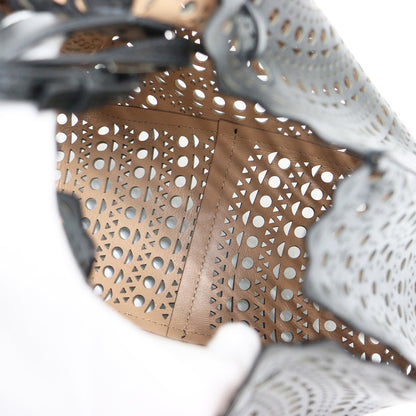 カッティング レザー ハンドバッグ / ROSE MARIE ワンハンドル リストストラップ 巾着型