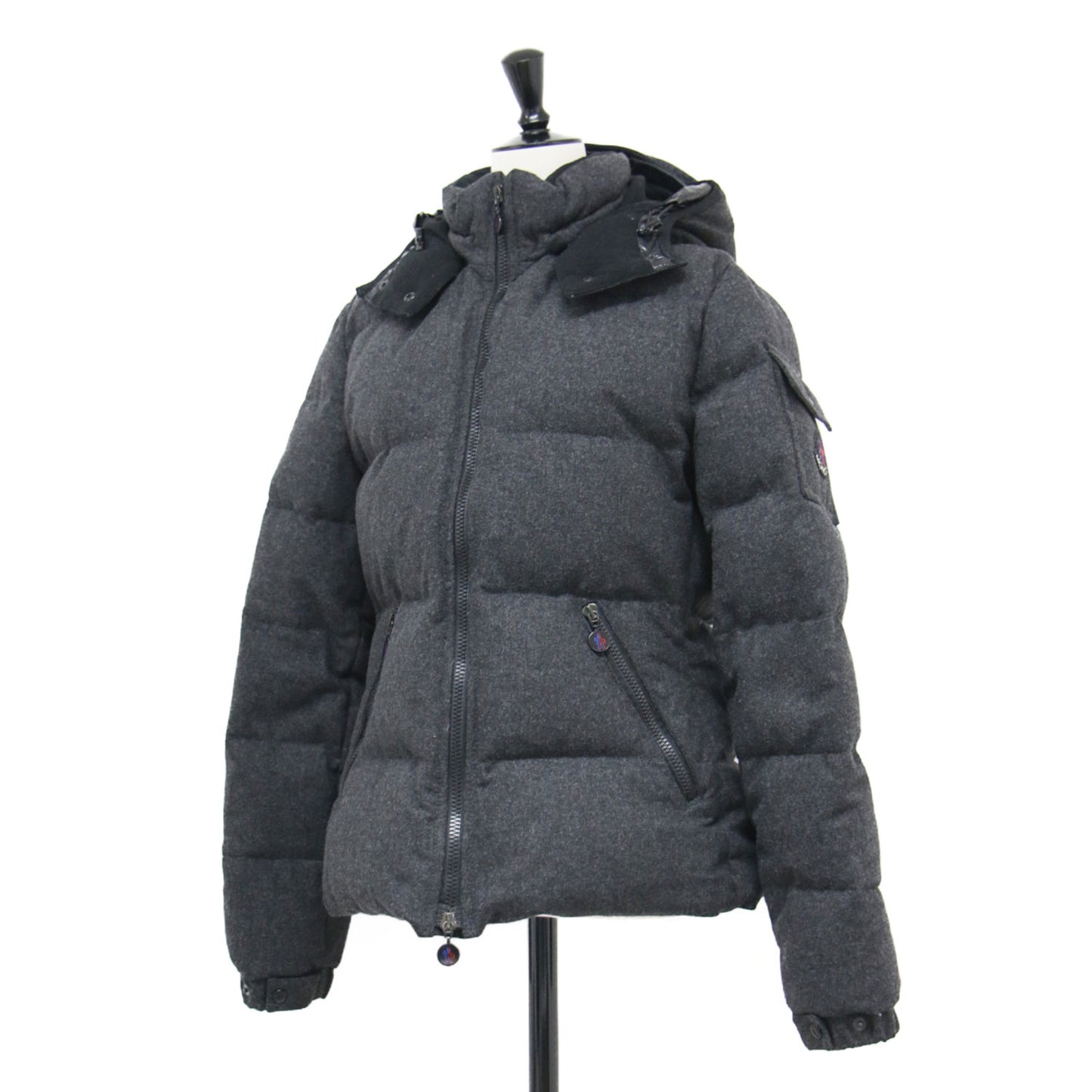 ウール ダウン ジャケット / BADIA ショート丈 フード付き スタンドカラー