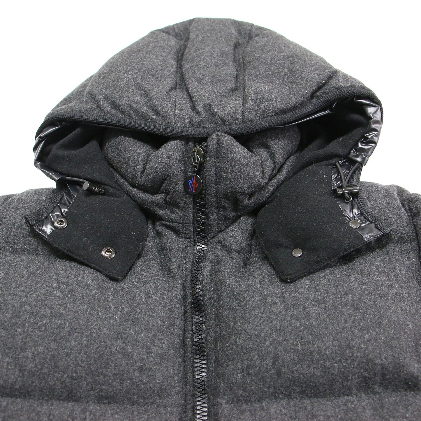 ウール ダウン ジャケット / BADIA ショート丈 フード付き スタンドカラー