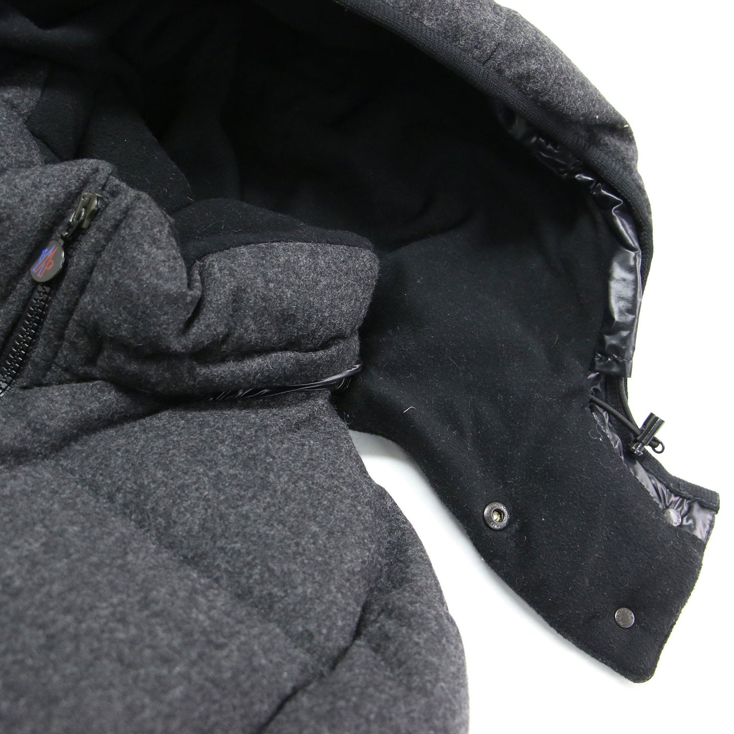 ウール ダウン ジャケット / BADIA ショート丈 フード付き スタンドカラー