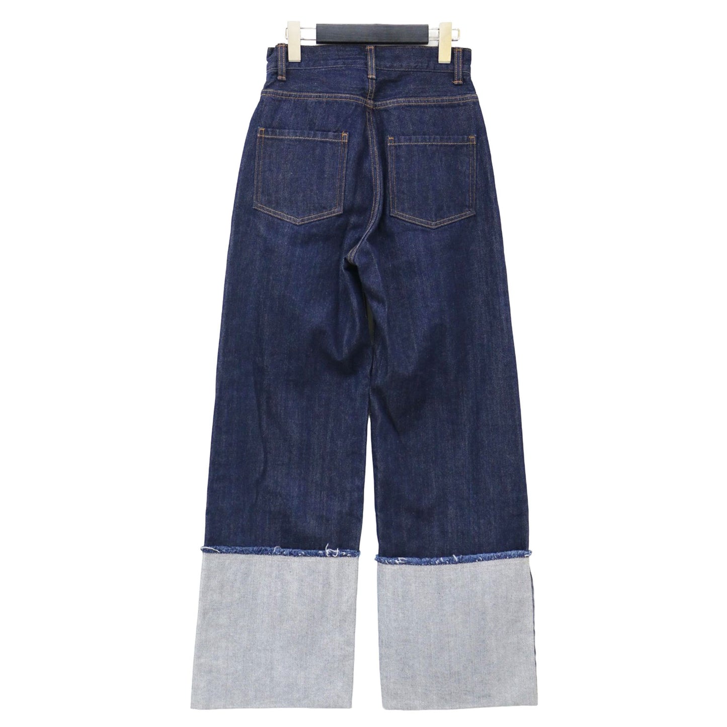 24春夏 ロールアップ デニム パンツ / ストレート ハイウエスト コットン