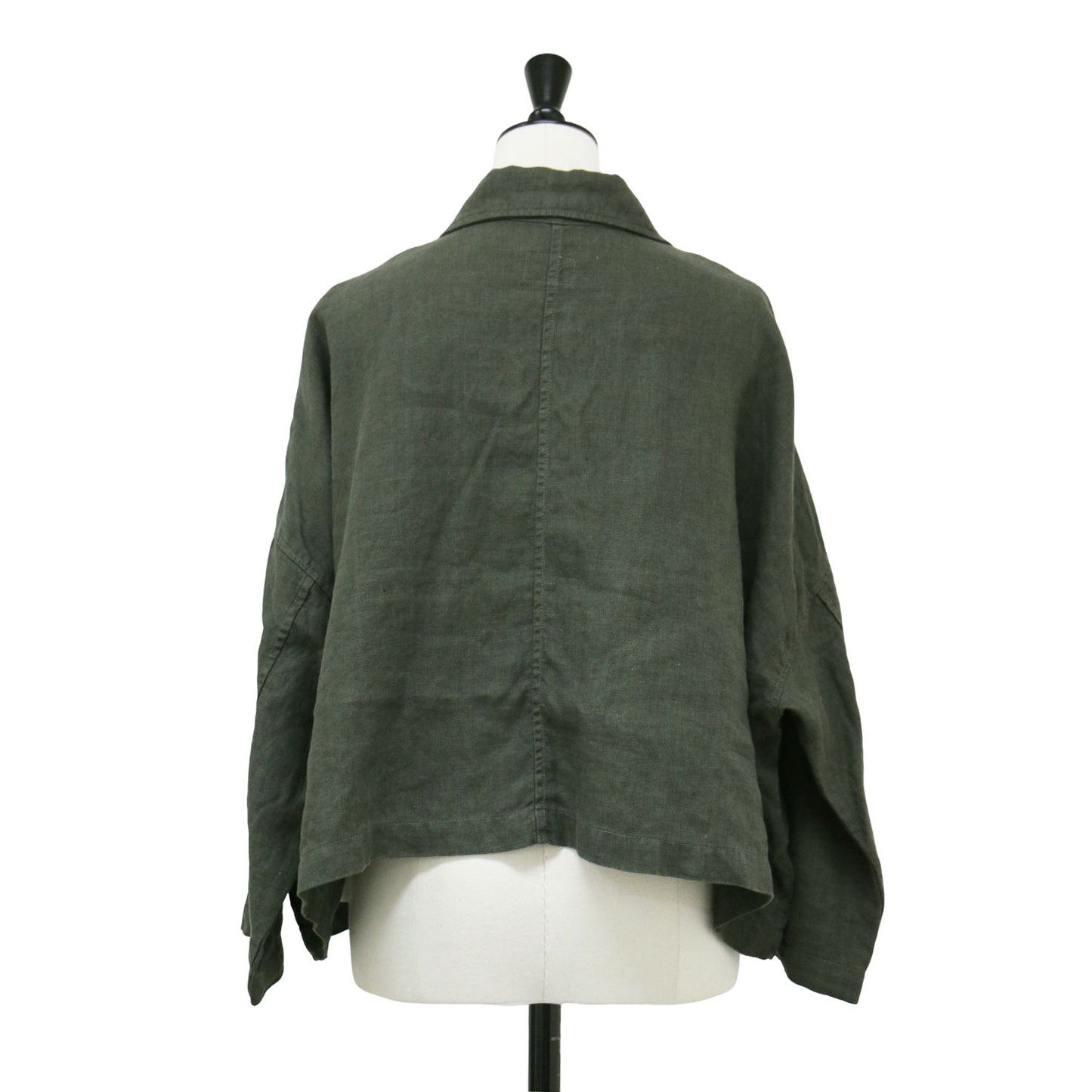 リネン ワイド シャツ ジャケット / カバーオール ショート丈 長袖
