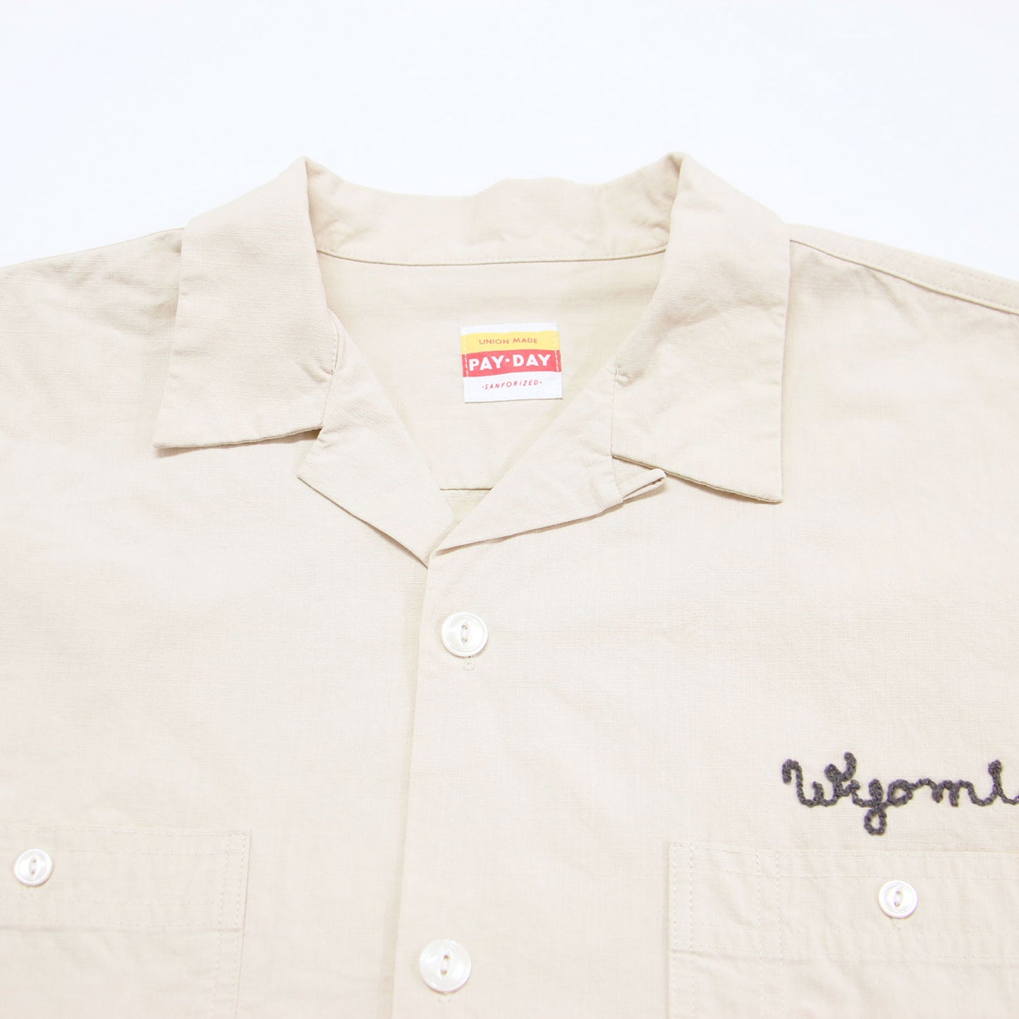 × JOURNAL STANDARD relume 別注 23春夏 開襟 シャツ / ブラウス 半袖 オープンカラー ロゴ刺繍 コットン
