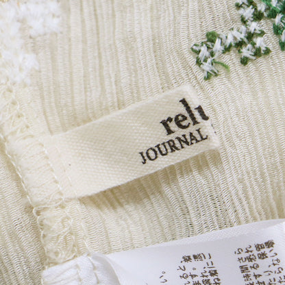 フラワーエンブロイダリー 開襟 シャツ / 5分袖 オープンカラー 花柄 刺繍 楊柳素材
