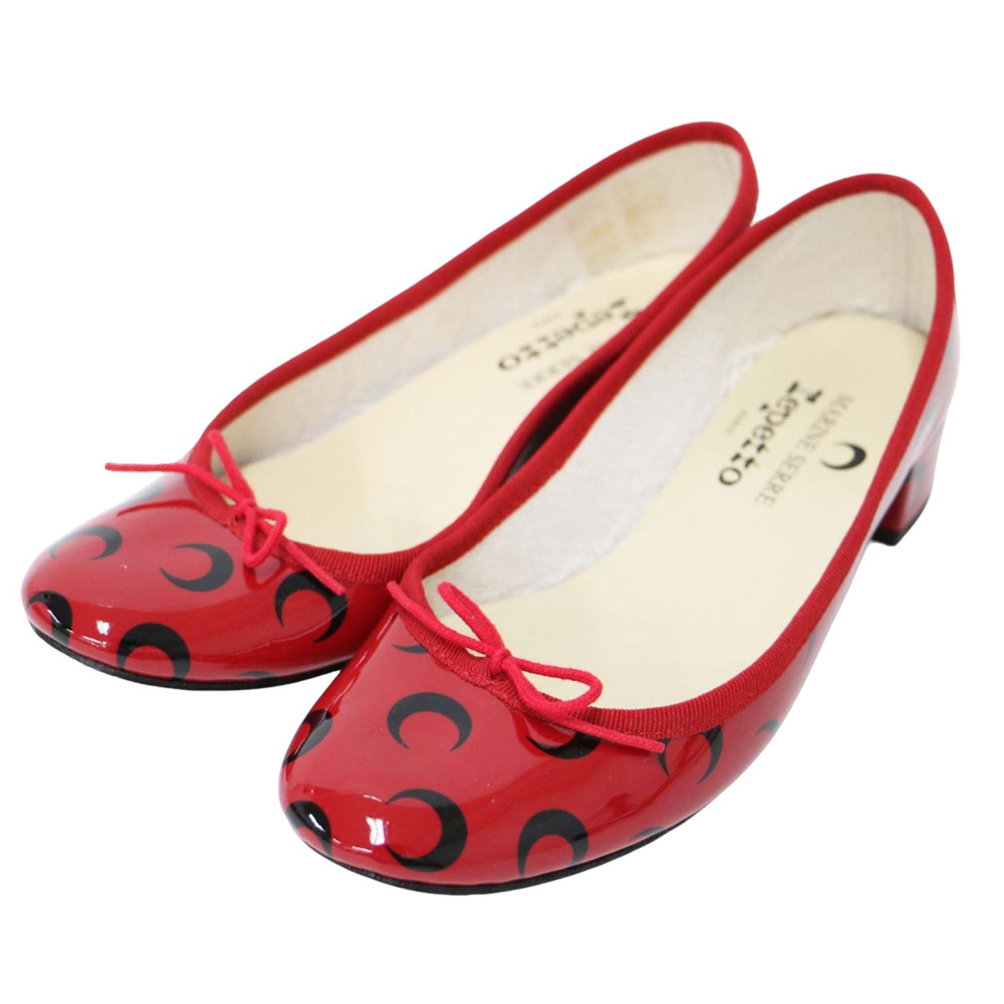 × MARINE SERRE 別注 25春夏 Camille Ballerinas / バレエシューズ パンプス ラウンドトゥ 三日月 パテント レザー