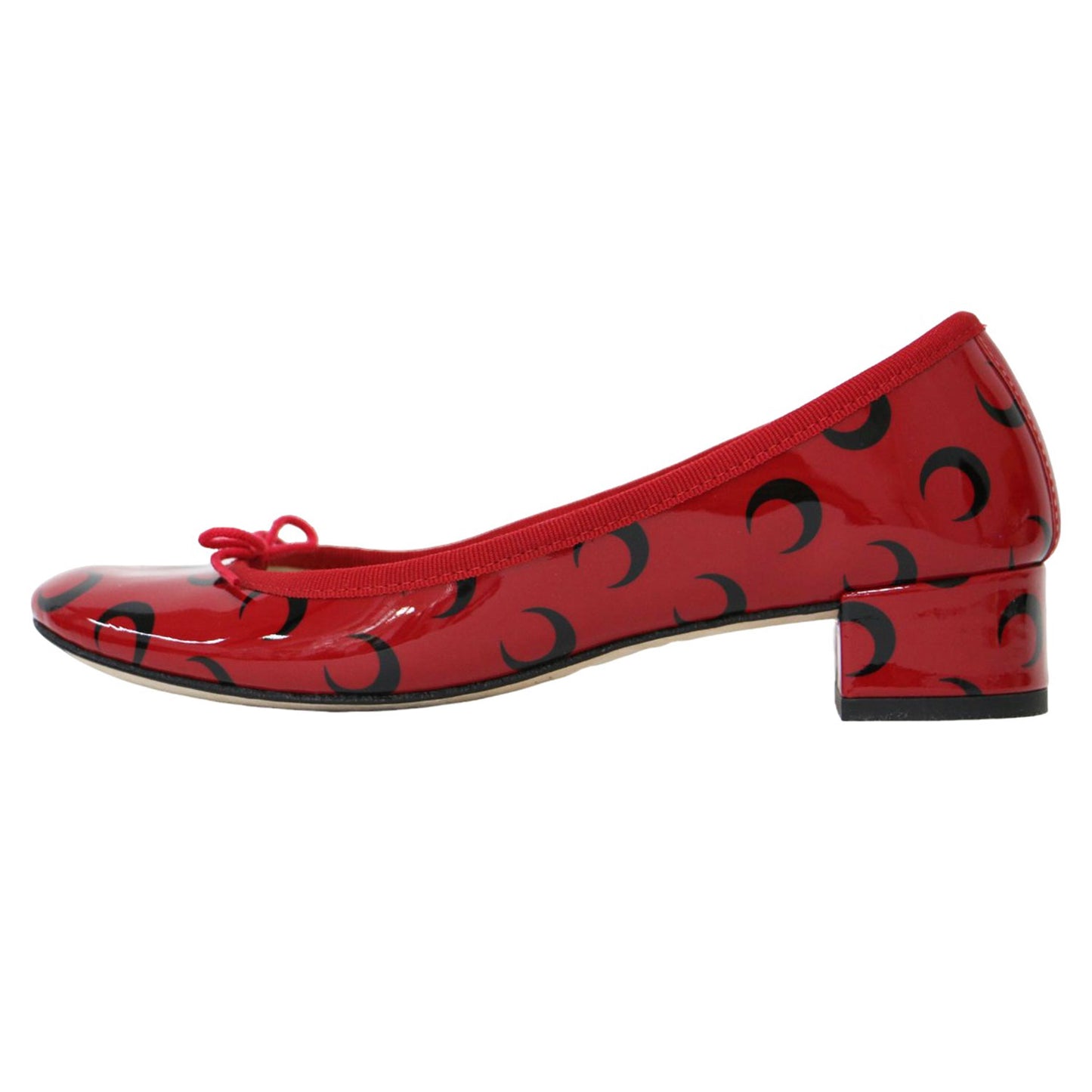 × MARINE SERRE 別注 25春夏 Camille Ballerinas / バレエシューズ パンプス ラウンドトゥ 三日月 パテント レザー