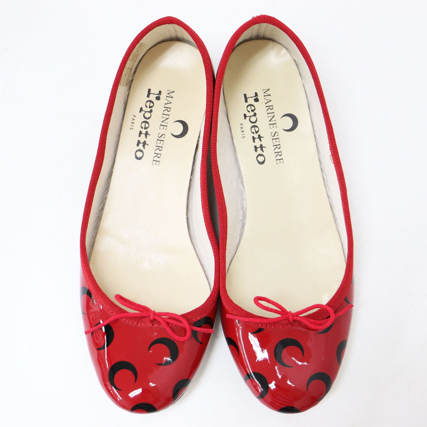 × MARINE SERRE 別注 25春夏 Camille Ballerinas / バレエシューズ パンプス ラウンドトゥ 三日月 パテント レザー