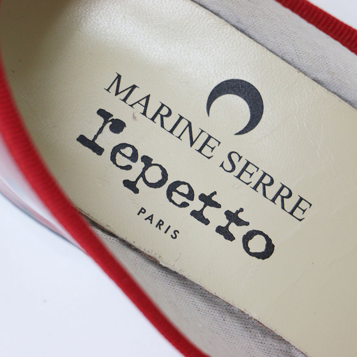 × MARINE SERRE 別注 25春夏 Camille Ballerinas / バレエシューズ パンプス ラウンドトゥ 三日月 パテント レザー
