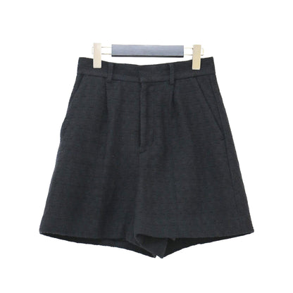 ロービングツィード ショートパンツ / ハイライズ コットン リネン