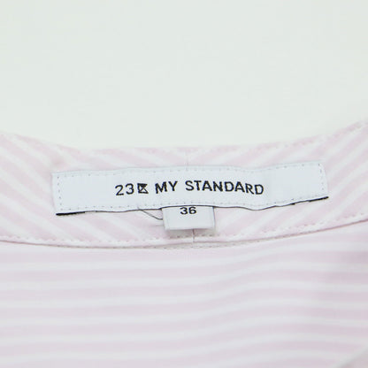 ストライプ バンドカラー シャツ / 長袖 CANCLINI コットン