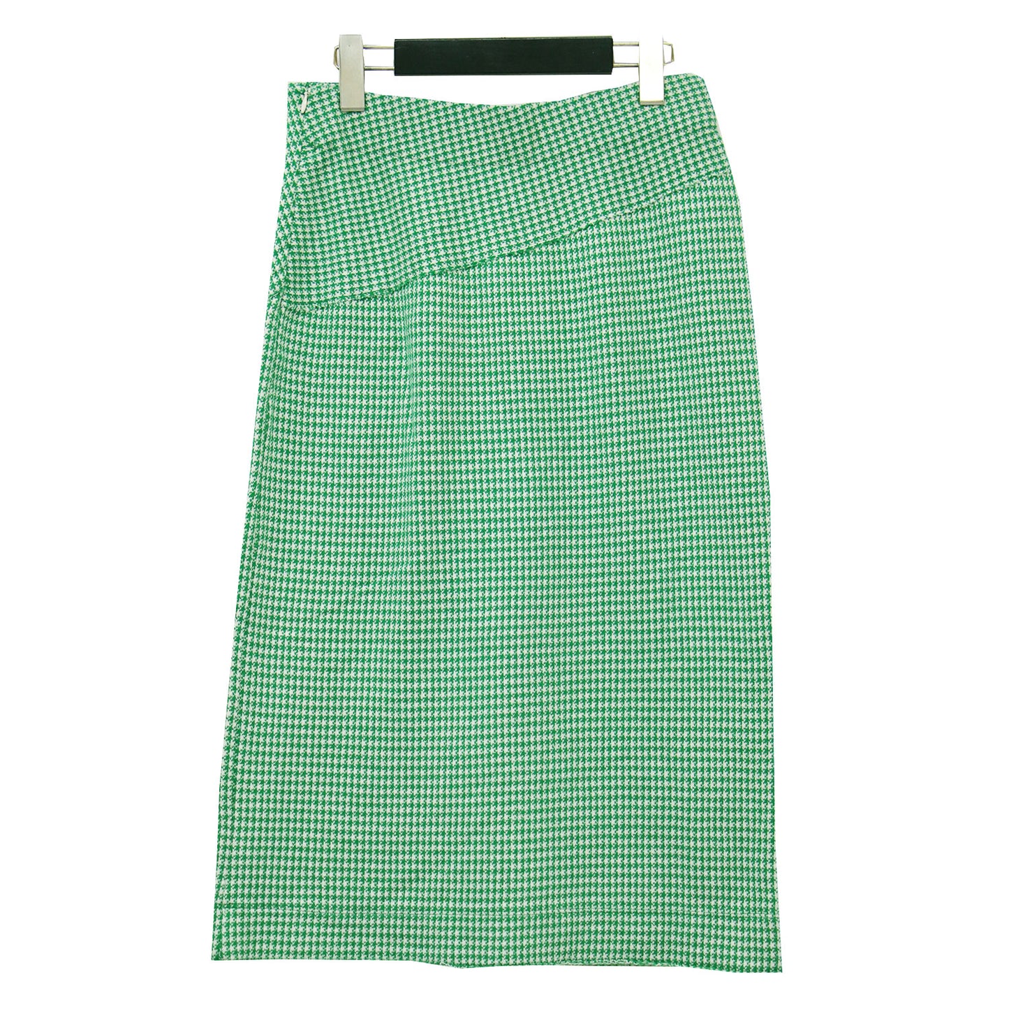 コットン タイト スカート / ミディ丈 カットソー素材 ハウンドトゥース 千鳥柄