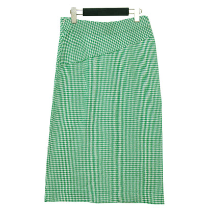 コットン タイト スカート / ミディ丈 カットソー素材 ハウンドトゥース 千鳥柄