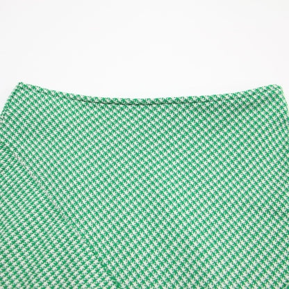 コットン タイト スカート / ミディ丈 カットソー素材 ハウンドトゥース 千鳥柄