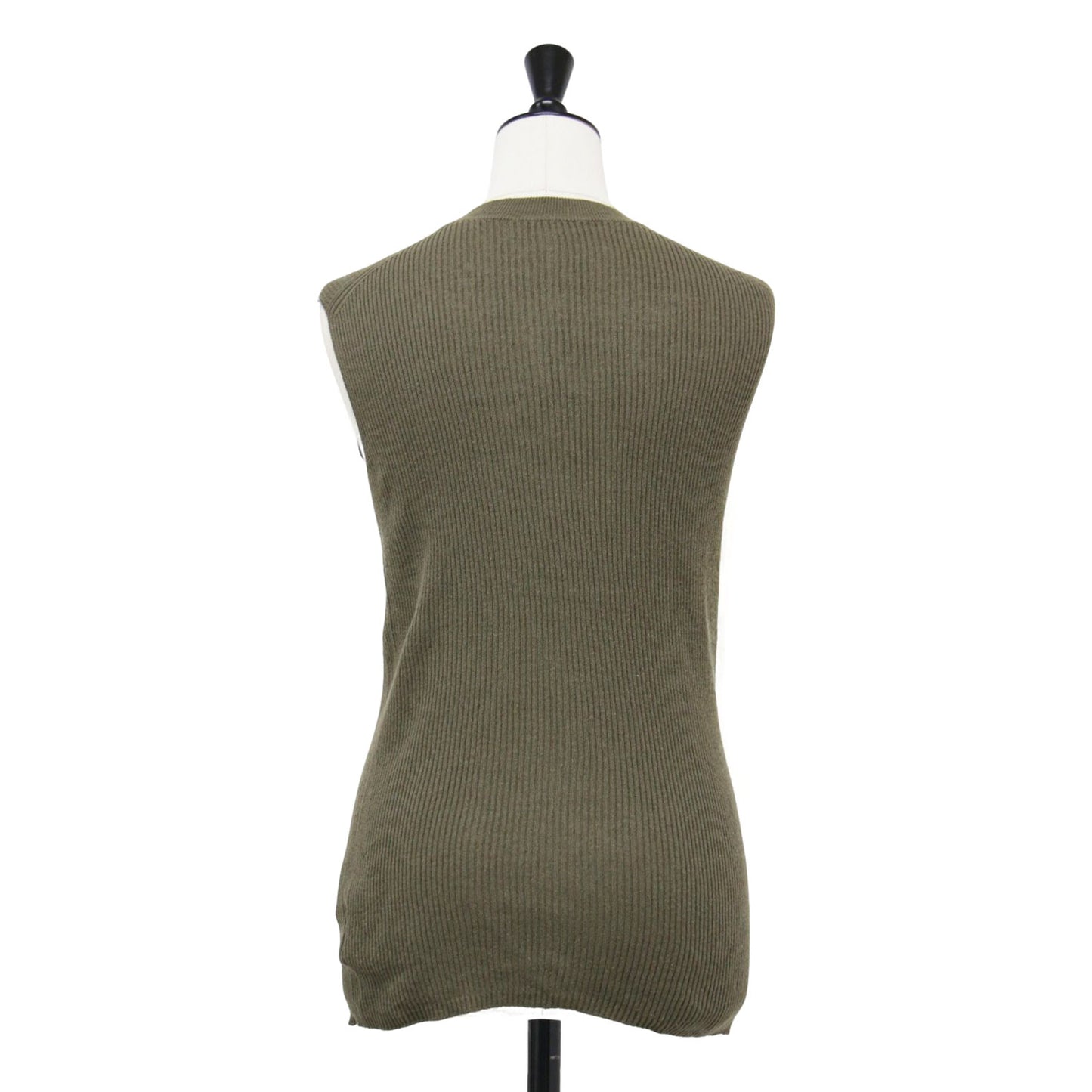 20春夏 ノースリーブ リブ ニット / クルーネック コットン リネン