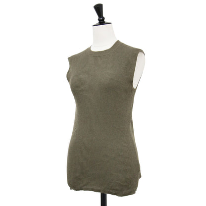 20春夏 ノースリーブ リブ ニット / クルーネック コットン リネン