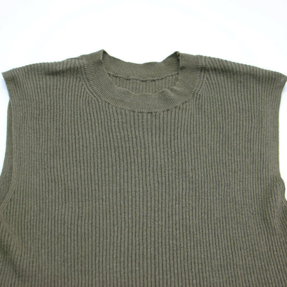 20春夏 ノースリーブ リブ ニット / クルーネック コットン リネン