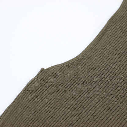 20春夏 ノースリーブ リブ ニット / クルーネック コットン リネン