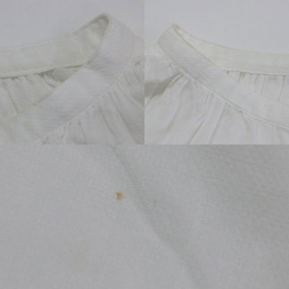 コットン ボリューム ワンピース / ロング丈 長袖 ノーカラー