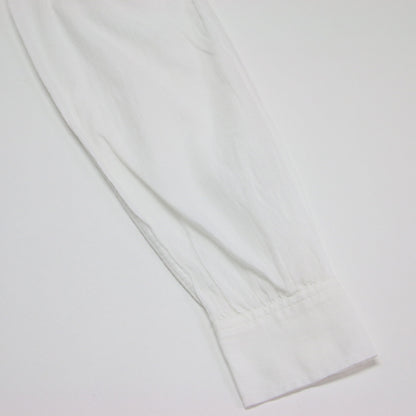 コットン ボリューム ワンピース / ロング丈 長袖 ノーカラー