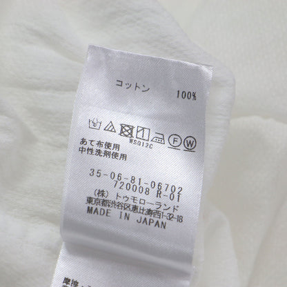 コットン ボリューム ワンピース / ロング丈 長袖 ノーカラー