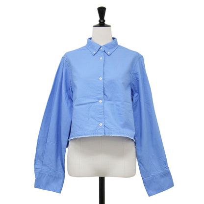 24秋冬 オックスフォード カットオフ シャツ / 長袖 ショート丈 ボタンダウン コットン