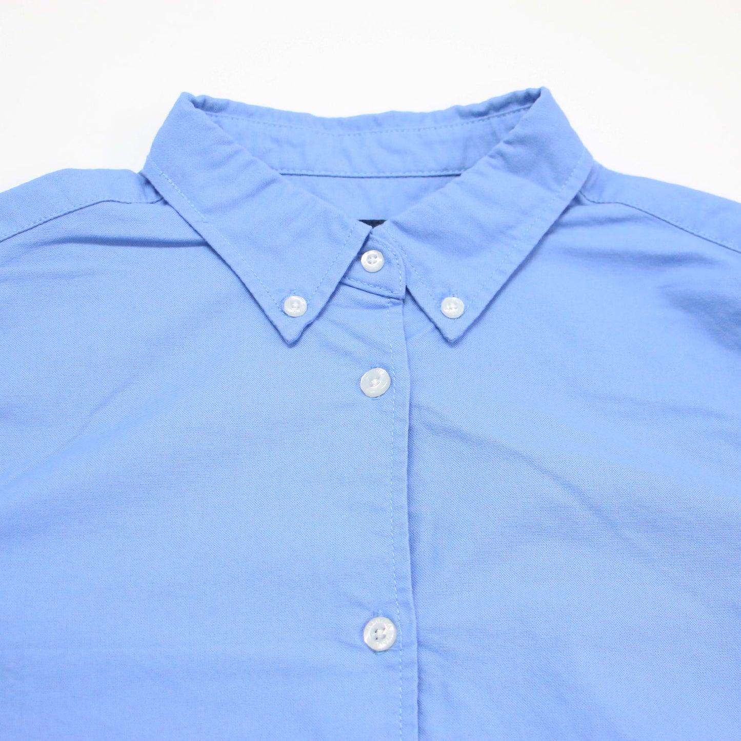 24秋冬 オックスフォード カットオフ シャツ / 長袖 ショート丈 ボタンダウン コットン