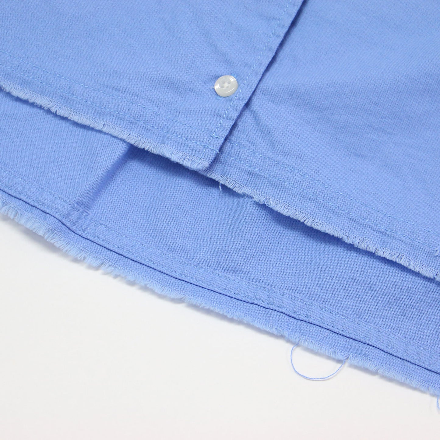 24秋冬 オックスフォード カットオフ シャツ / 長袖 ショート丈 ボタンダウン コットン