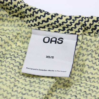 24春夏 ボーダー ロング ワンピース / dimi tangelo linen dress 半袖 Vネック バックオープン スリット リネン