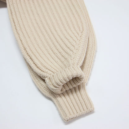 22秋冬 レターマン ビッグ カーディガン / ニット ミドル丈 長袖 ワッペン ローゲージ ウール