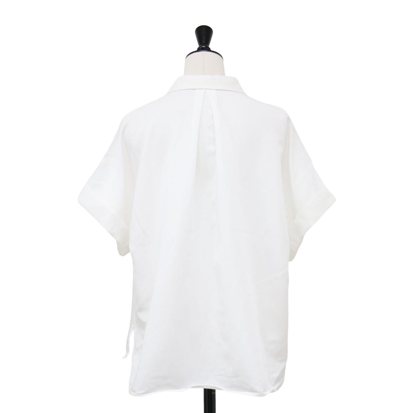 24春夏 襟付き ワイド ショートスリーブ シャツ / ブラウス 半袖 スリット 接触冷感