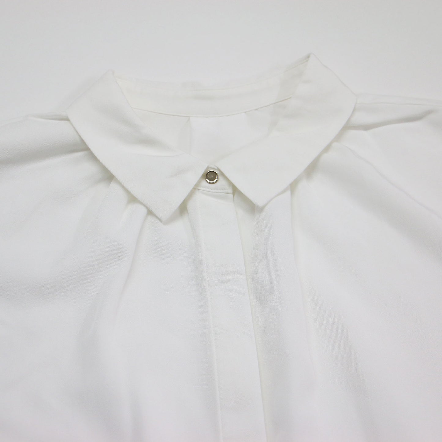 24春夏 襟付き ワイド ショートスリーブ シャツ / ブラウス 半袖 スリット 接触冷感