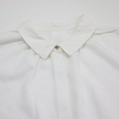 24春夏 襟付き ワイド ショートスリーブ シャツ / ブラウス 半袖 スリット 接触冷感