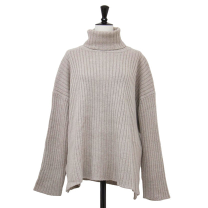 20秋冬 マキシ ワイド リブ タートル ニット / MAXI wide rib turtle プルオーバー 長袖 ウール