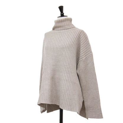 20秋冬 マキシ ワイド リブ タートル ニット / MAXI wide rib turtle プルオーバー 長袖 ウール