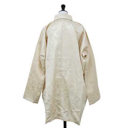 ボタニカルフラワー ジャガード シャツ / ロング丈 長袖 花柄 光沢 ヴィンテージ