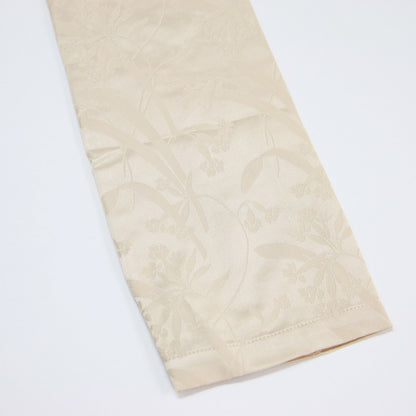 ボタニカルフラワー ジャガード シャツ / ロング丈 長袖 花柄 光沢 ヴィンテージ