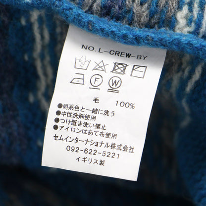 × BEAUTY&YOUTH 別注 23秋冬 フェアアイル ニット プルオーバー / 長袖 クルーネック 幾何学模様 ウール