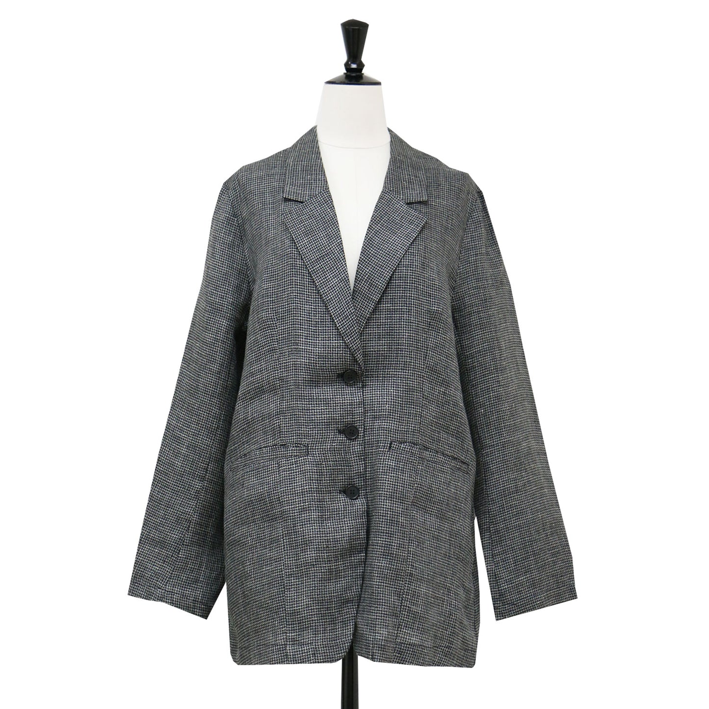 アンクル リネン ジャケット / uncle LINEN jacket テーラードジャケット シングル 千鳥柄