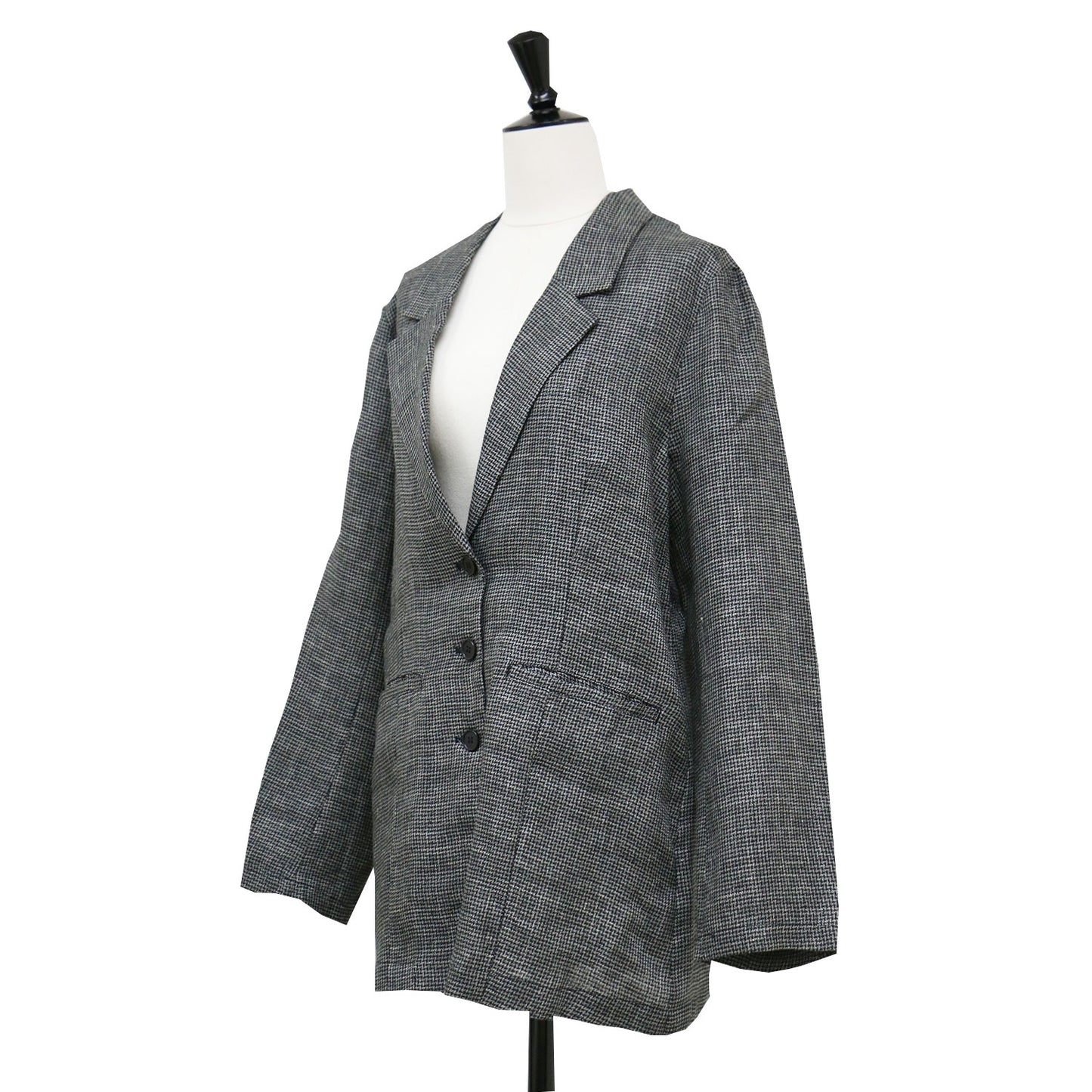 アンクル リネン ジャケット / uncle LINEN jacket テーラードジャケット シングル 千鳥柄