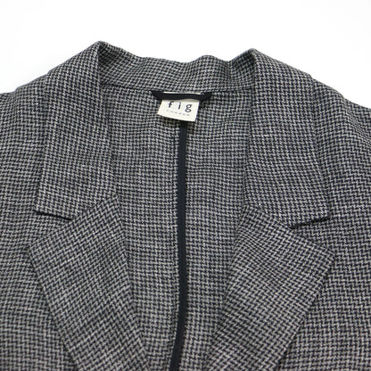 アンクル リネン ジャケット / uncle LINEN jacket テーラードジャケット シングル 千鳥柄