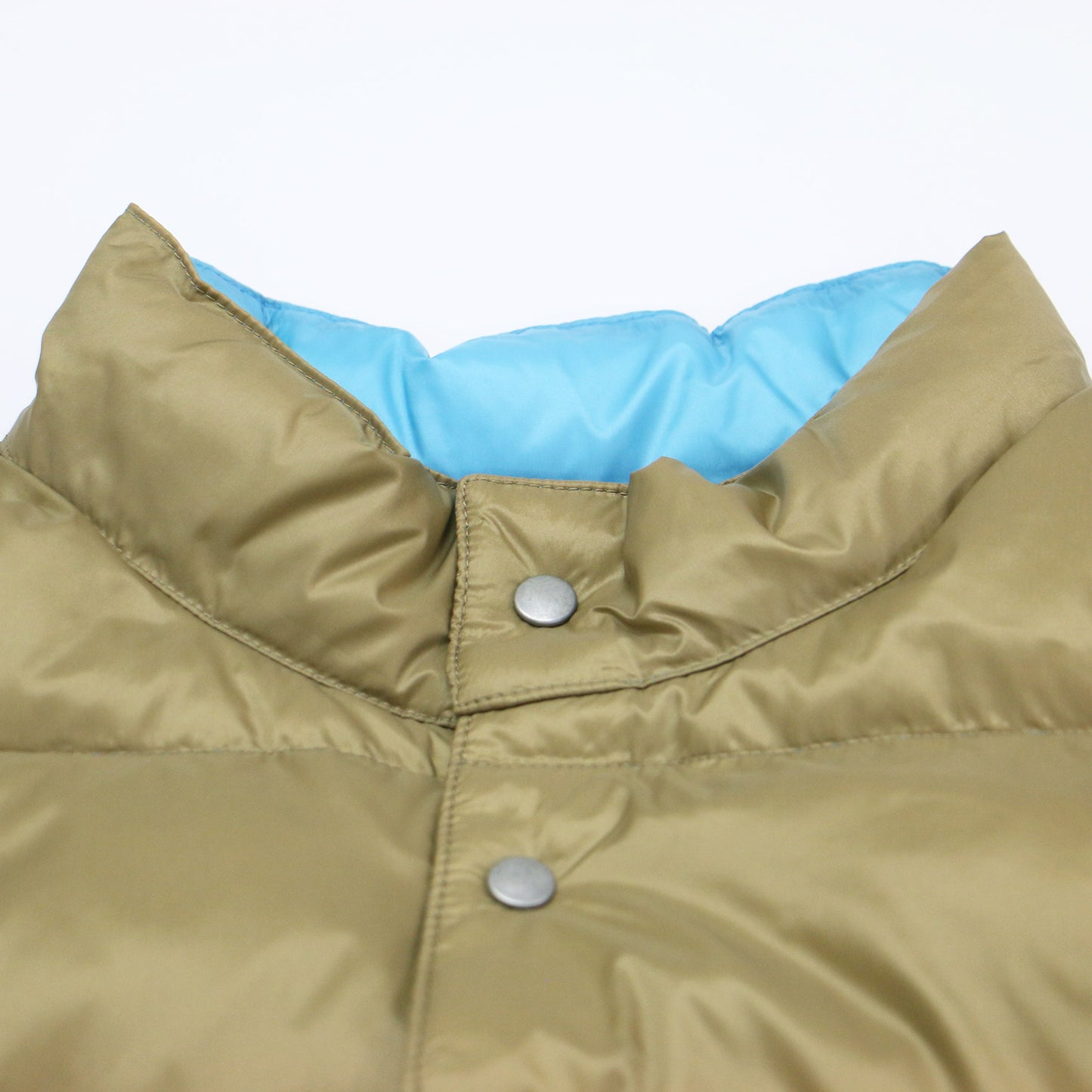 20秋冬 ナイロン タフタ リバーシブル ダウン ベスト / ショート丈 スタンドカラー