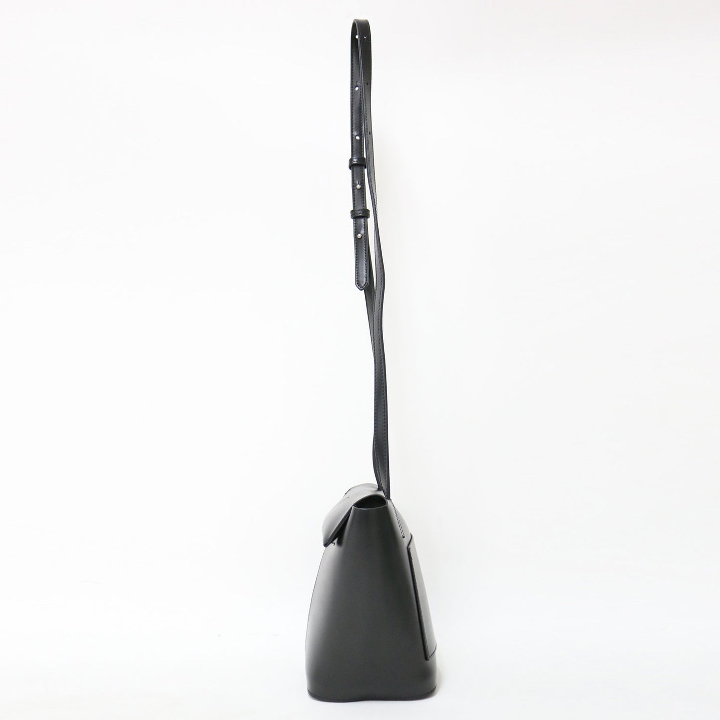 ミニ ショルダーバッグ YH-592 / ロゴ 台形 床革 レザー