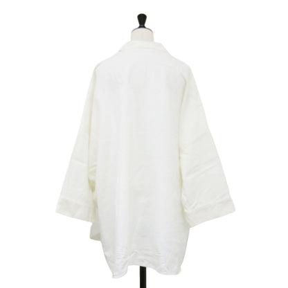 22春夏 コットン リネン アムンゼン ブラウス / シャツ 長袖 9分袖 スキッパー衿