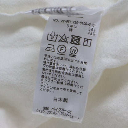 22春夏 コットン リネン アムンゼン ブラウス / シャツ 長袖 9分袖 スキッパー衿
