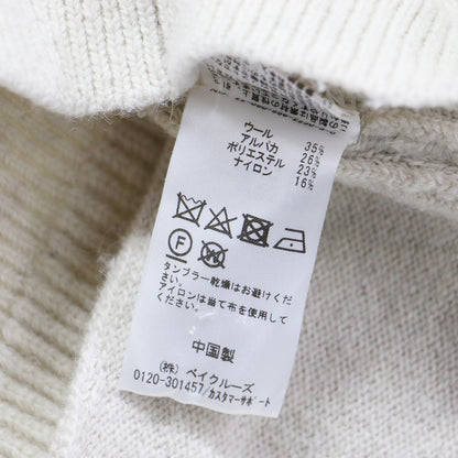 22秋冬 ジップ ニット ブルゾン / カーディガン スタンドカラー 長袖 オーバーサイズ ウール アルパカ