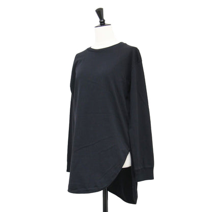 21秋冬 天竺 ラウンド ロンT / カットソー Tシャツ 長袖 ロングスリーブ スリット コットン