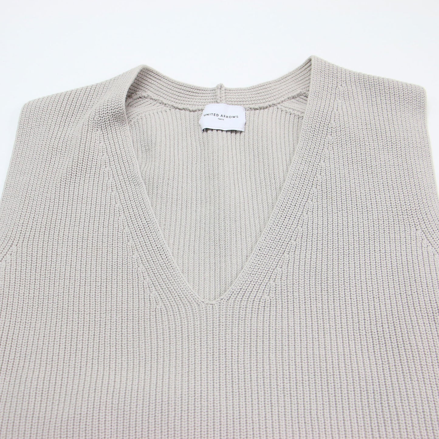 22春夏 Vネック ニット ベスト / プルオーバー 片アゼ編み コットン ポリエステル