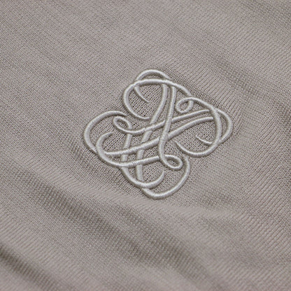 22春夏 エンブレム 刺繍 Vネック ニット / Emblem プルオーバー 長袖 オーバーサイズ ウール