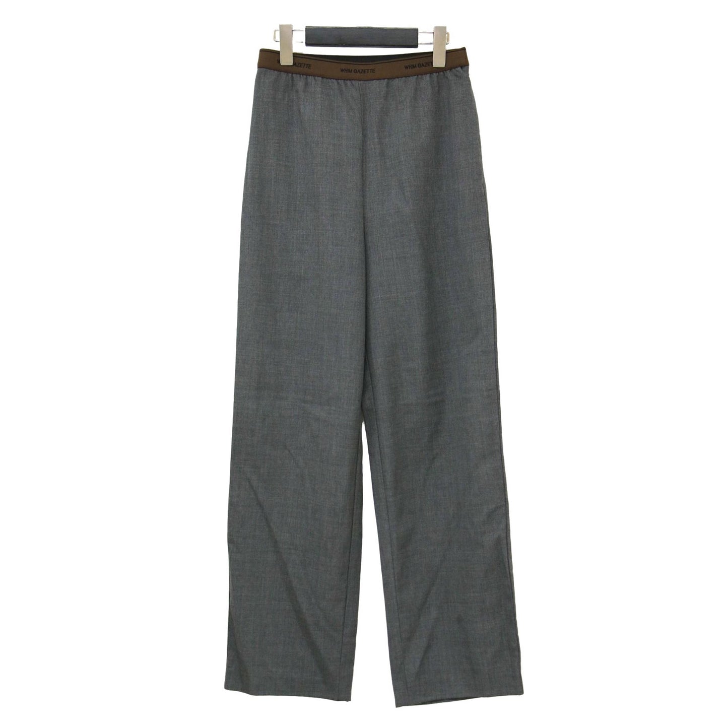 22秋冬 ウエストロゴ パンツ / スラックス トラウザーズ ウエストゴム ウール